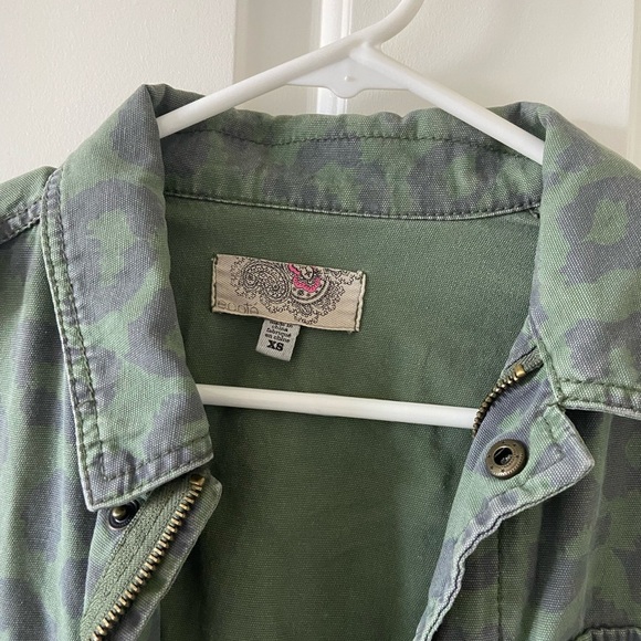 Urban Outfitters Military Green Jacket with Cheetah Print Size XS Utility - Picture 4 of 4
